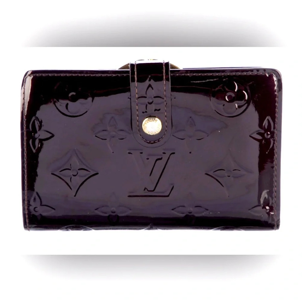 Authentic LOUIS VUITTON wallet Monogram Vernis French Purse CUTE 🥰